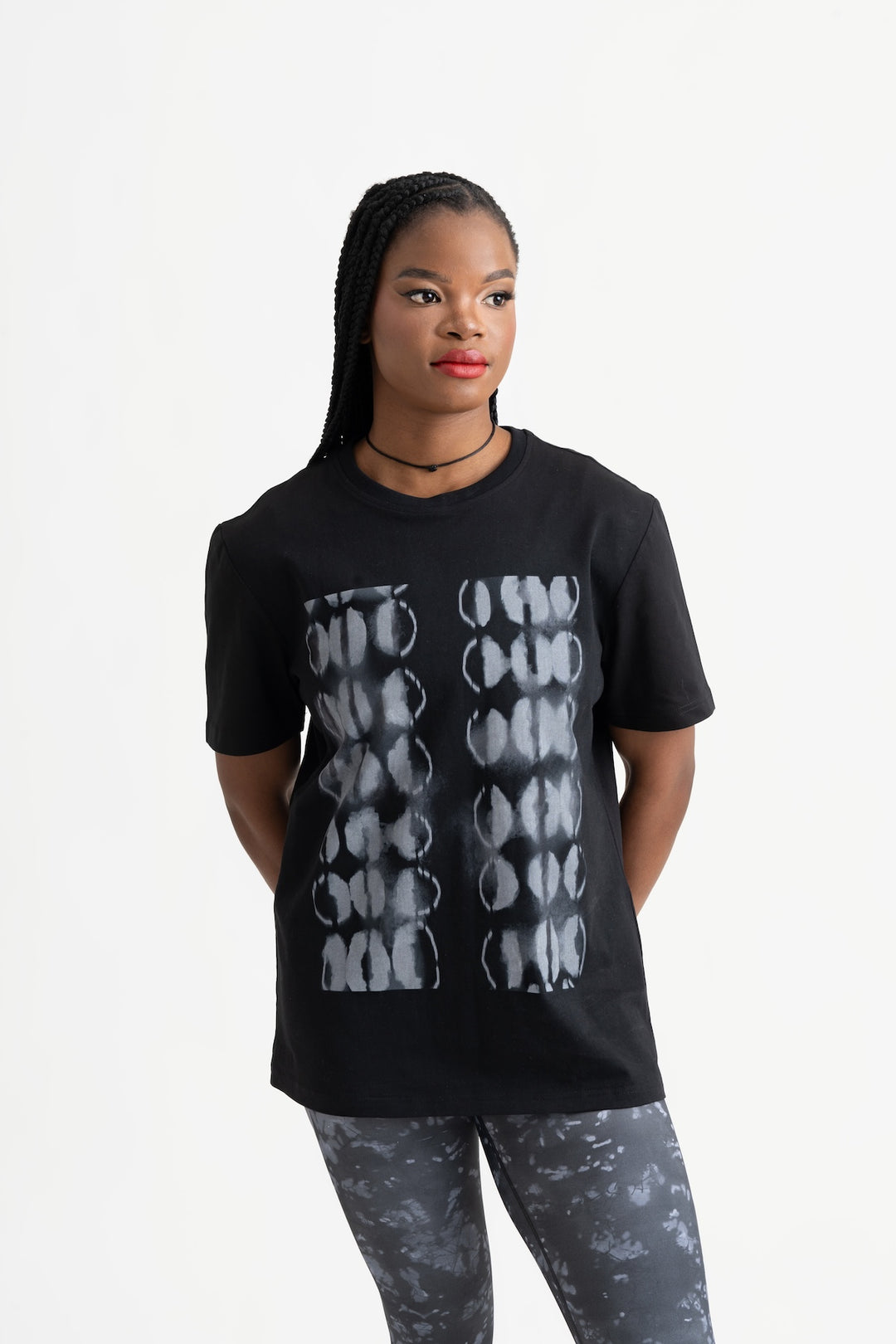 T-shirt Imprimé Tie-dye (Noir)